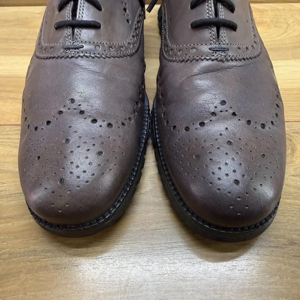 Cole Haan Zerogrand Wingtip Oxford Mens 11 M Pavement Gray Business Casual